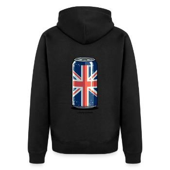 Barry's Box with British Flag - Unisex Premium Organic Zip Hoodie - black - Back - Nico (187cm)