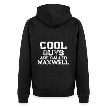 Les gars cool s’appellent Maxwell - Veste à capuche bio Premium Unisexe - noir - Dos - Nico (187cm)