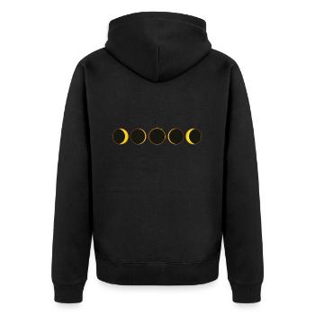 Solar Eclipse Experience Sun - Unisex Premium Organic Zip Hoodie - black - Back - Nico (187cm)