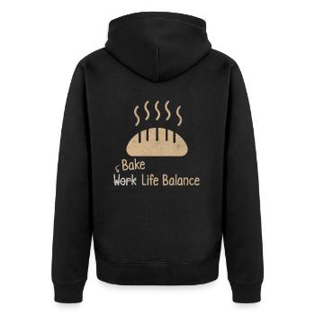 Équilibre entre vie professionnelle et vie privée – Cuisson du pain - Veste à capuche bio Premium Unisexe - noir - Dos - Nico (187cm)