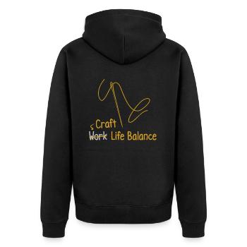 Artisanat, travail, vie privée, équilibre – Bricolage d’artisanat - Veste à capuche bio Premium Unisexe - noir - Dos - Nico (187cm)