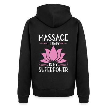 Massagetherapeuten Therapie Masseuse Wertschätzung - Unisex Premium Bio Zip Hoodie - Schwarz - Hinten - Nico (187cm)