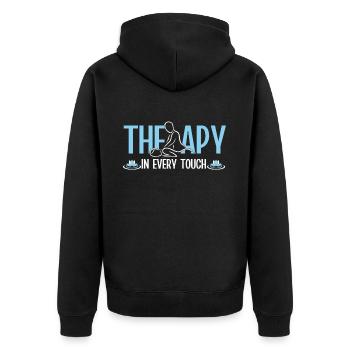 Massagetherapeuten Therapie Masseuse Wertschätzung - Unisex Premium Bio Zip Hoodie - Schwarz - Hinten - Nico (187cm)