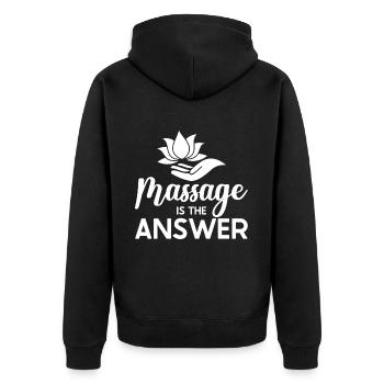 Massagetherapeuten Therapie Masseuse Wertschätzung - Unisex Premium Bio Zip Hoodie - Schwarz - Hinten - Nico (187cm)