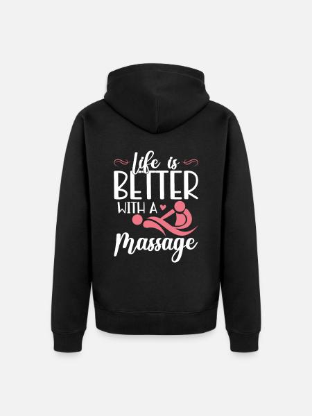 Massagetherapeuten Therapie Masseuse Wertschätzung - Unisex Premium Bio Zip Hoodie - Schwarz