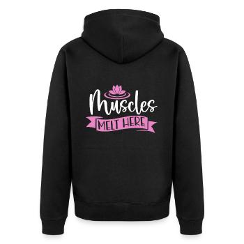 Massagetherapeuten Therapie Masseuse Wertschätzung - Unisex Premium Bio Zip Hoodie - Schwarz - Hinten - Nico (187cm)