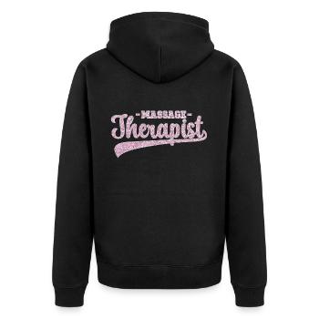 Massagetherapeuten Therapie Masseuse Wertschätzung - Unisex Premium Bio Zip Hoodie - Schwarz - Hinten - Nico (187cm)
