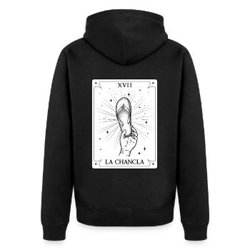 La Chancla Survivor Tarot Card Mexico Puerto Rico - Unisex Premium Organic Zip Hoodie - black - Back - Nico (187cm)