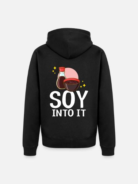 Japanese soy sauce - Unisex Premium Organic Zip Hoodie - black