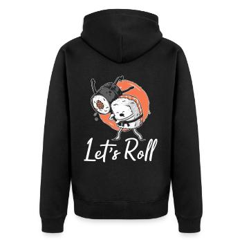 Sushi Sashimi Japanisch Asiatisch Essen - Unisex Premium Bio Zip Hoodie - Schwarz - Hinten - Nico (187cm)