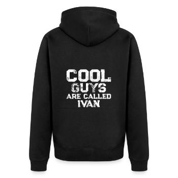Les mecs cool s’appellent Ivan - Veste à capuche bio Premium Unisexe - noir - Dos - Nico (187cm)