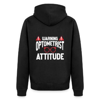 Optometrist Optiker Optometrie - Unisex Premium Bio Zip Hoodie - Schwarz - Hinten - Nico (187cm)