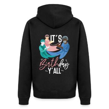 LD Labour And Delivery Nurse - Unisex Premium Organic Zip Hoodie - black - Back - Nico (187cm)