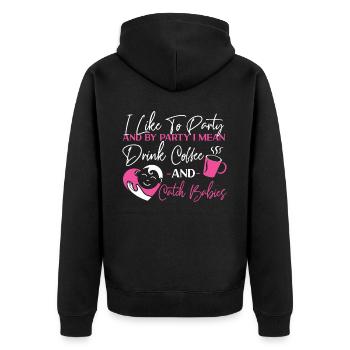 LD Labour And Delivery Nurse - Unisex Premium Organic Zip Hoodie - black - Back - Nico (187cm)