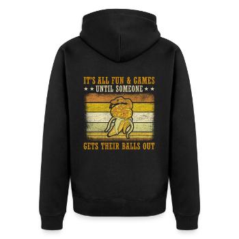 All Fun Until Someone Gets Balls Out King Python - Unisex Premium Organic Zip Hoodie - black - Back - Nico (187cm)