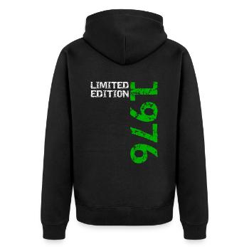 1976 Limited Edition Birthday Gift Wife Husband - Unisex Premium Organic Zip Hoodie - black - Back - Nico (187cm)