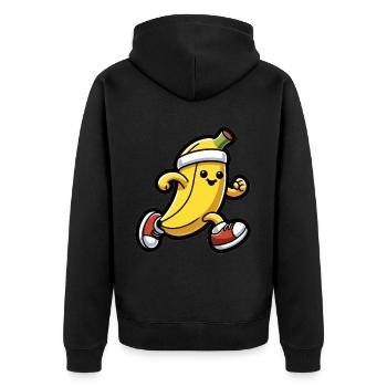 Banane à un rythme de course - Veste à capuche bio Premium Unisexe - noir - Dos - Nico (187cm)