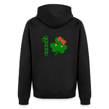Accessoires de la Saint-Patrick, décoration de Shamrock d'irlande - Veste à capuche bio Premium Unisexe - noir - Dos - Nico (187cm)