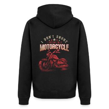 Je ne ronfle pas, je rêve d’être un motard à moto - Veste à capuche bio Premium Unisexe - noir - Dos - Nico (187cm)
