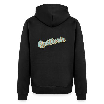 Optiker Abschluss-Geschenk Optikerin - Unisex Premium Bio Zip Hoodie - Schwarz - Hinten - Nico (187cm)