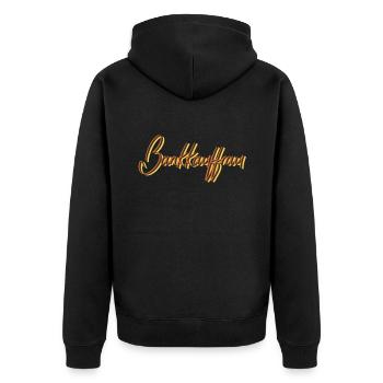 Banker Abschluss-Geschenk Bankkauffrau - Unisex Premium Bio Zip Hoodie - Schwarz - Hinten - Nico (187cm)