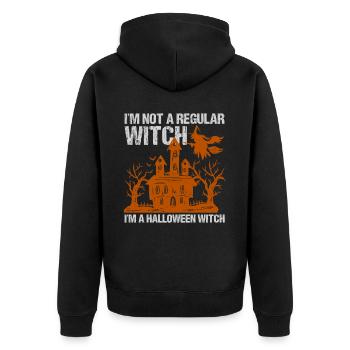 I'm Not A Regular Witch Halloween Witch Creepy Hau - Unisex Premium Bio Zip Hoodie - Schwarz - Hinten - Nico (187cm)
