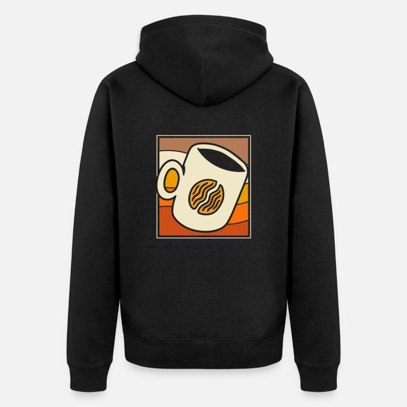 Kaffee Cafe - Unisex Premium Bio Zip Hoodie - Schwarz