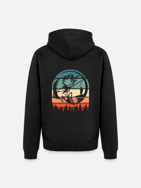 Angler Fishing - Unisex Premium Organic Zip Hoodie - black