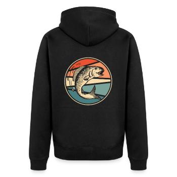 Pêche à la ligne - Veste à capuche bio Premium Unisexe - noir - Dos - Nico (187cm)