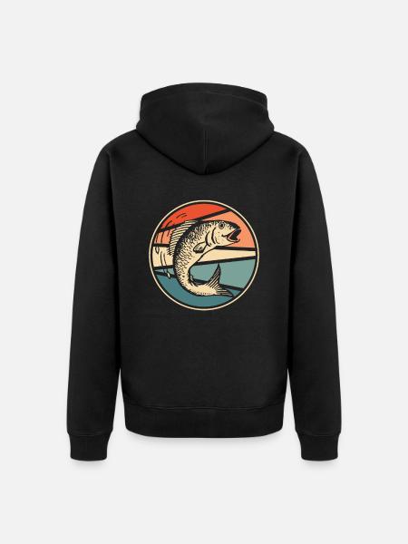 Angler Fishing - Unisex Premium Organic Zip Hoodie - black