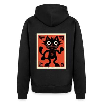 Chat d’art moderne - Veste à capuche bio Premium Unisexe - noir - Dos - Nico (187cm)