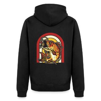 Pêche à la ligne - Veste à capuche bio Premium Unisexe - noir - Dos - Nico (187cm)