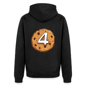 Ein Geburtstags Keks für Vierjährige, 4 Jahre alt - Unisex Premium Bio Zip Hoodie - Schwarz - Hinten - Nico (187cm)