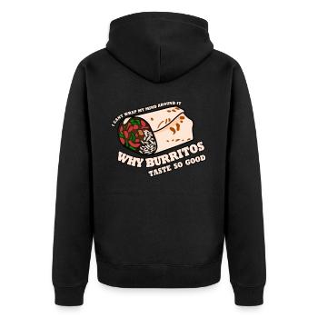 Burrito Burritos Mexican Food - Unisex Premium Organic Zip Hoodie - black - Back - Nico (187cm)