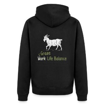 Graze Équilibre entre vie professionnelle et vie privée - Ziegenhoftier - Veste à capuche bio Premium Unisexe - noir - Dos - Nico (187cm)