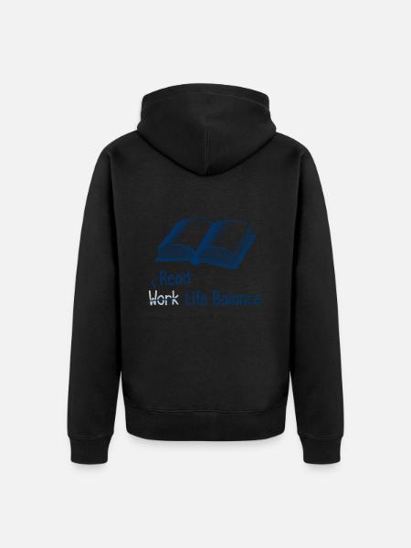 Read Work Life Balance – Bookworm Book Reading - Unisex Premium Bio Zip Hoodie - Schwarz