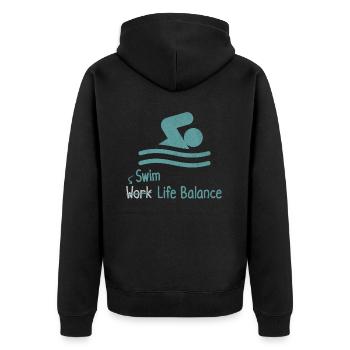 Équilibre entre vie professionnelle et vie privée - Swimmer Sport - Veste à capuche bio Premium Unisexe - noir - Dos - Nico (187cm)