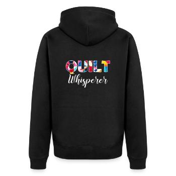 Sewciopath, Quilting sewing - Unisex Premium Bio Zip Hoodie - Schwarz - Hinten - Nico (187cm)