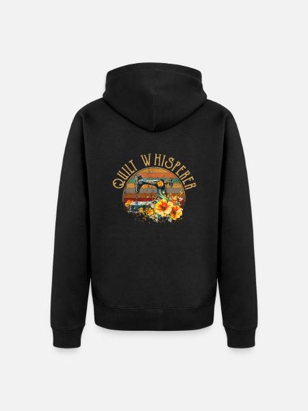 Sewciopath, Quilting sewing - Unisex Premium Bio Zip Hoodie - Schwarz