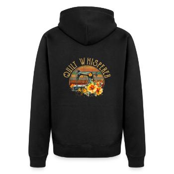 Sewciopath, Quilting sewing - Unisex Premium Bio Zip Hoodie - Schwarz - Hinten - Nico (187cm)