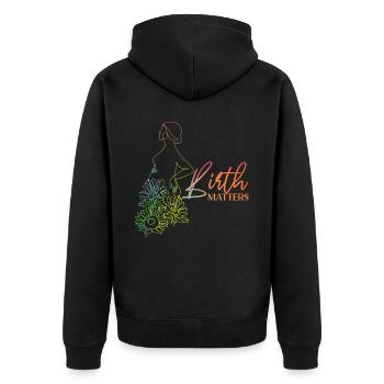 LD Labour And Delivery Nurse - Unisex Premium Organic Zip Hoodie - black - Back - Nico (187cm)
