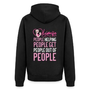 Nurse Midwife Birth Worker Midwife - Unisex Premium Organic Zip Hoodie - black - Back - Nico (187cm)