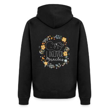 LD Labour And Delivery Nurse - Unisex Premium Organic Zip Hoodie - black - Back - Nico (187cm)