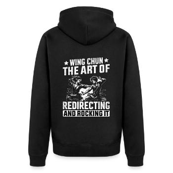 Wing Chun : l’art de le rediriger et de le bercer - Veste à capuche bio Premium Unisexe - noir - Dos - Nico (187cm)