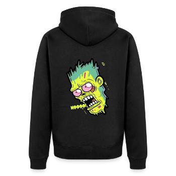 Cartoon Zombie Dit Non - Veste à capuche bio Premium Unisexe - noir - Dos - Nico (187cm)