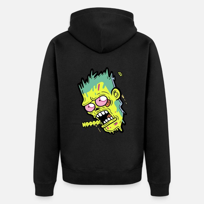 Cartoon Zombie Dit Non - Veste à capuche bio Premium Unisexe - noir