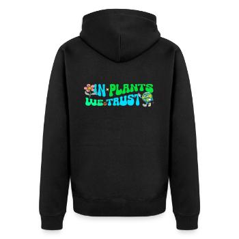 Erde Tag Groovy Hippie 70s Retro Retro - Unisex Premium Bio Zip Hoodie - Schwarz - Hinten - Nico (187cm)