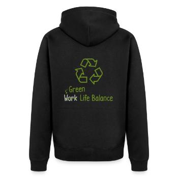 Équilibre entre vie professionnelle et vie privée écologique – Jour de la Terre - Veste à capuche bio Premium Unisexe - noir - Dos - Nico (187cm)