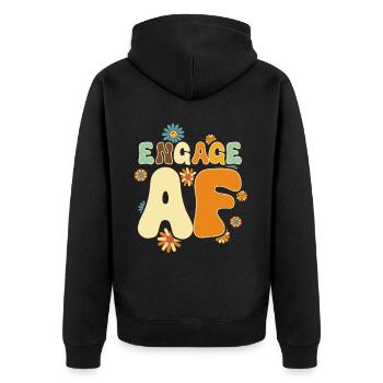 Engagierte Freunden Verlobungsbraut - Unisex Premium Bio Zip Hoodie - Schwarz - Hinten - Nico (187cm)
