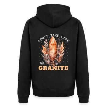 Funny Sarcastic Witchcraft Crystals Healing Wiccan - Unisex Premium Bio Zip Hoodie - Schwarz - Hinten - Nico (187cm)